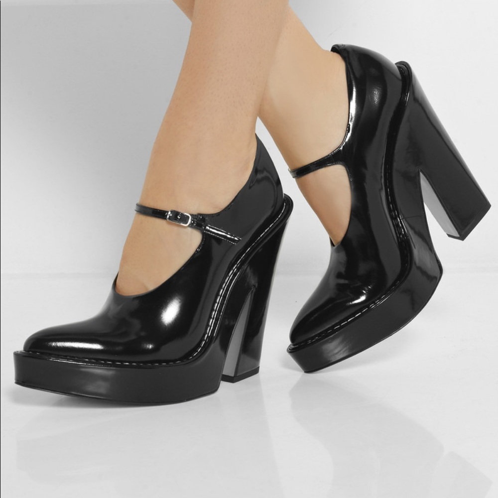 Alexander Wang Black Manuel Mary Janes platform pumps heels point toe